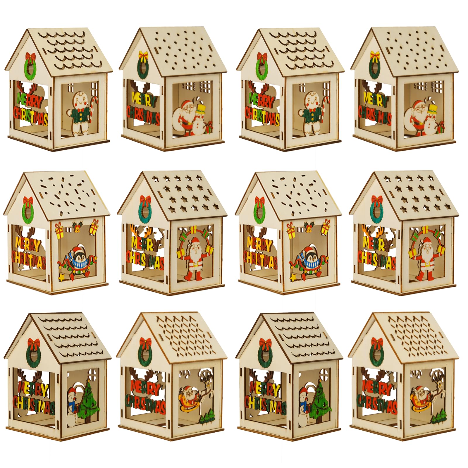 Amazon.com: OurWarm 24 PCS DIY Christmas Village Sets with 12